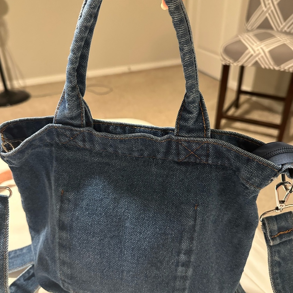Stylish Denim Tote Bag - Picture 2 of 5
